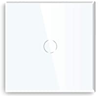 BSEED interruptor táctil de pared 1 Gang 1 Way Conmutador con sensor de tacto en Blanco-Templado Interruptor de luz de…